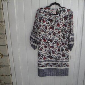 Taylor Shift Dress Size 6 NEW Floral Print Knit with Sheer Sleeves Grannycore